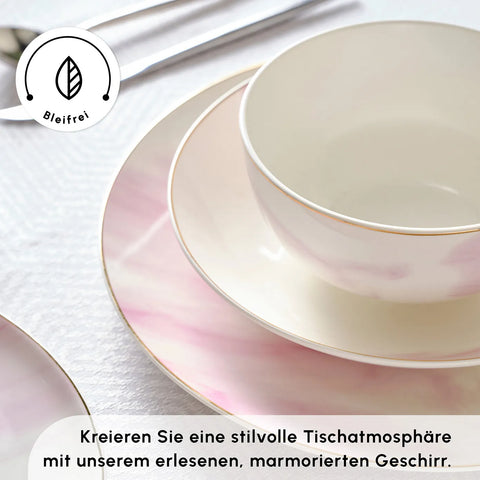 Karaca Ria New 39-teilig Geschirrset für 12 Personen, lila 