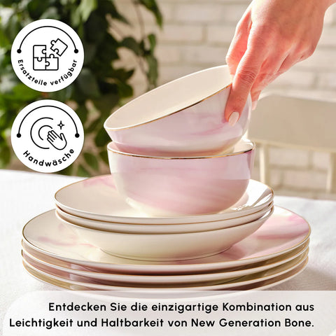 Karaca Ria New 39-teilig Geschirrset für 12 Personen, lila 