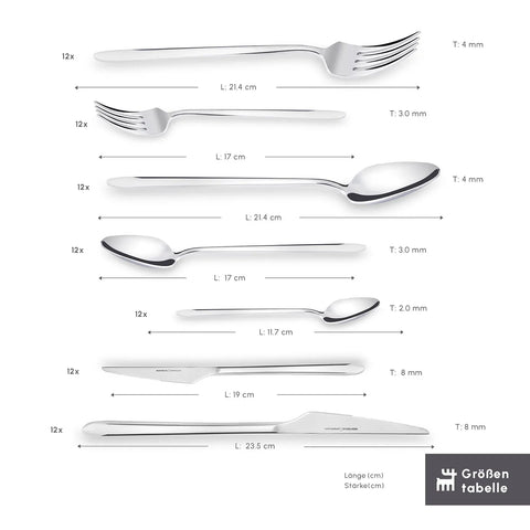 Karaca Stark 84 Teile 12 Personen 316+ Premium-Besteck-Set