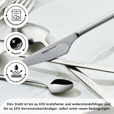 Karaca Stark 84 Teile 12 Personen 316+ Premium-Besteck-Set