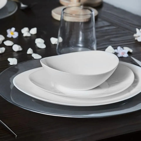Karaca White Pure Geschirrset für 4 Personen, 12 Teilig, Opal Glas