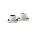 Karaca Galactic Reactive Glaze Teetasse und Untertasse Set für 2 Personen, 4 Teilig, 300ml, Weiß
