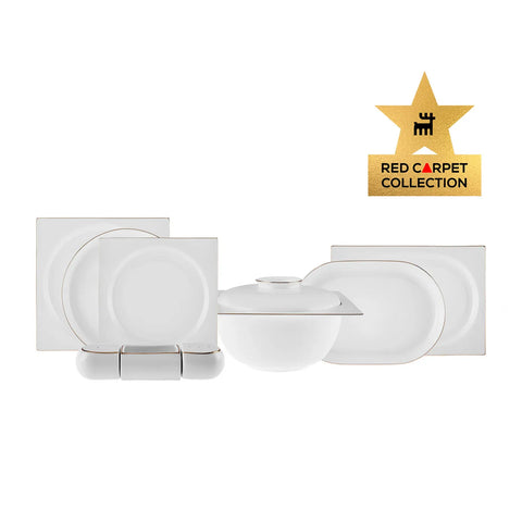 Karaca Red Carpet Collection Fine Pearl Extra Nish 12 Personen Geschirrset, 62 Teilig, Gold