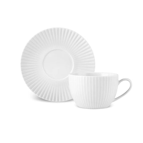 Karaca Seashell Zephyt Teetasse für 6 Personen, Hellgrau, 200 ml