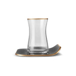Karaca Retro Schwarz 6 Personen Platz Teetasse Set, 12 Teilig