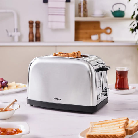 Karaca Inox Brot Toaster mit Led-Zeitanzeige, 950W