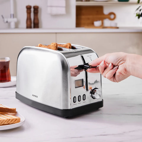 Karaca Inox Brot Toaster mit Led-Zeitanzeige, 950W