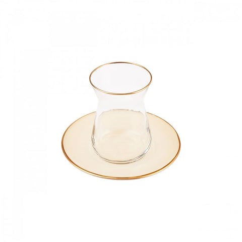 Karaca Retro Beige Teeservice für 6 Personen