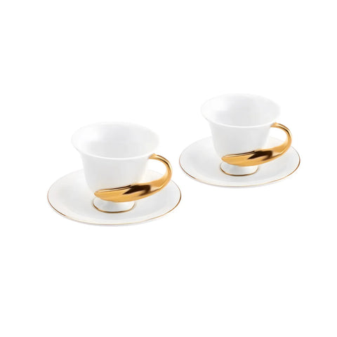Karaca Elenor Doppel-Kaffeetassen-Set für 2 Personen, 120 ml