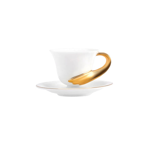 Karaca Elenor Doppel-Kaffeetassen-Set für 2 Personen, 120 ml