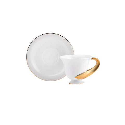 Karaca Elenor Doppel-Kaffeetassen-Set für 2 Personen, 120 ml