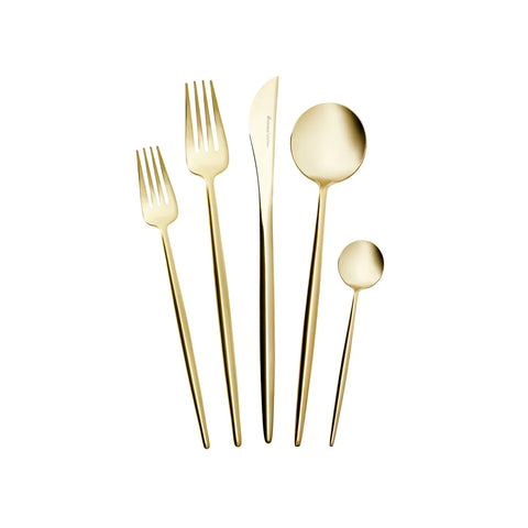 Karaca Jupiter Matte 6 Personen Besteck Set Champagner Gold, 30 Teilig