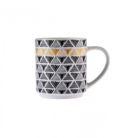 Karaca Nigrum Kaffeebecher- Set mit Ständer, 5- teilig aus Porzellan