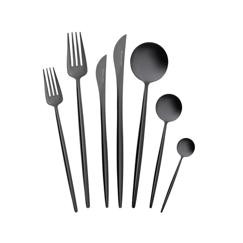 Karaca Jupiter Premium Boxed Cutlery Set Shiny Black für 12 Personen, 84 Teilig