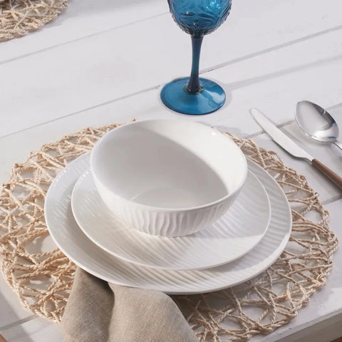 Karaca Ripple 4 Personen Geschirrset, 12 Teilig, Porzellan