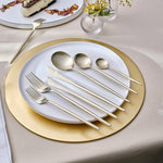 Karaca Jupiter Premium Boxed Cutlery Set Matte Champagne Gold für 12 Personen, 84 Teilig