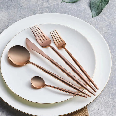 Karaca Jupiter Matte Rosegold Besteck Set, 30 Teilig