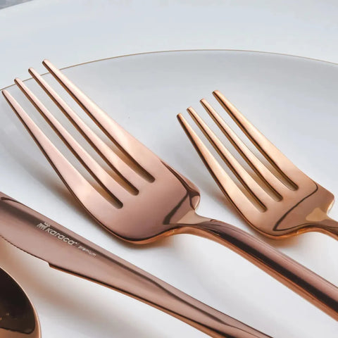 Karaca Jupiter Matte Rosegold Besteck Set, 30 Teilig