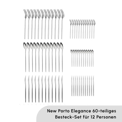 Karaca New Porto Elegance 60-teiliges Besteckset für 12 Personen