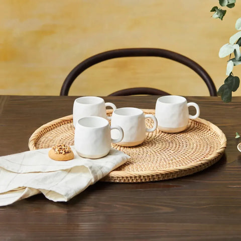 Karaca Fika für 4 Personen Stoneware Espresso Türkische Kaffeetasse Set, 4 Teilig 