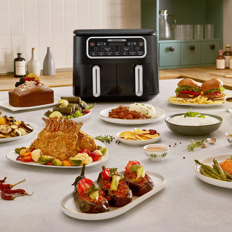 Karaca Air Cook Duo Hausmannskost XXXL 8 Liter Airfryer, Starlight, 8 Personen, 2500W