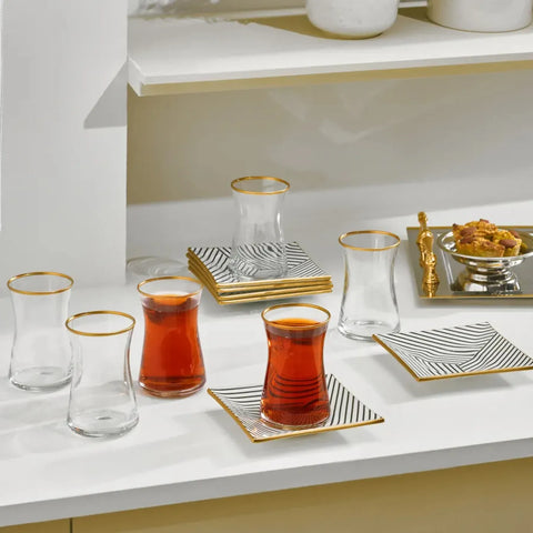Karaca Black Noir New Square Teeset, 12 Teilig