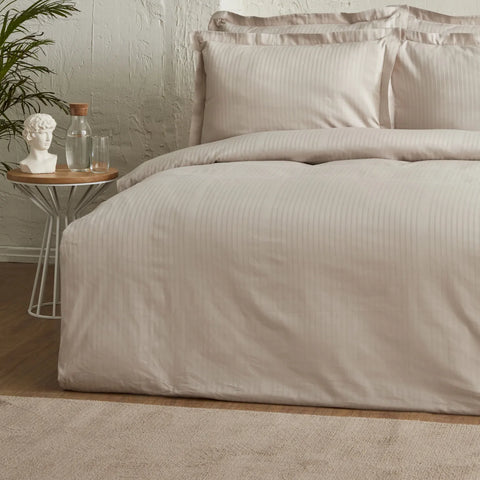 Karaca Home Uniq 100% Baumwolle Sateen Doppel Bettbezug Beige