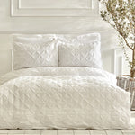 Karaca Home White Collection Castello Doppel Dotted Bettbezug Set, Weiß, 100% Baumwolle