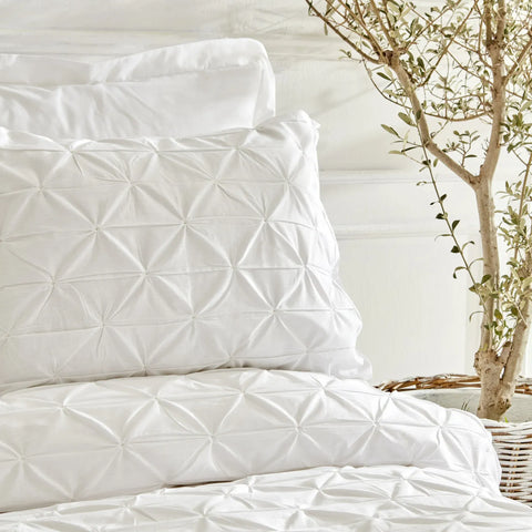 Karaca Home White Collection Castello Doppel Dotted Bettbezug Set, Weiß, 100% Baumwolle 