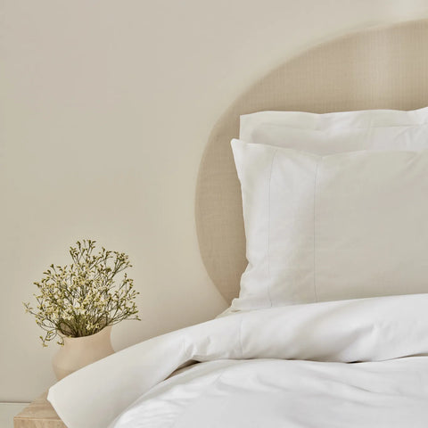 Karaca Home White Collection Puff 100% Baumwolle Doppel Bettbezug Set Weiß