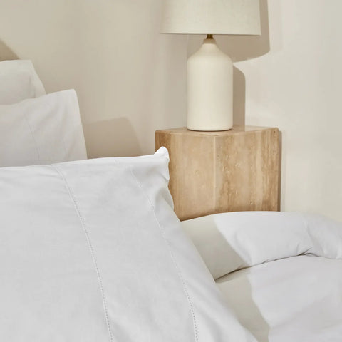 Karaca Home White Collection Puff 100% Baumwolle Doppel Bettbezug Set Weiß
