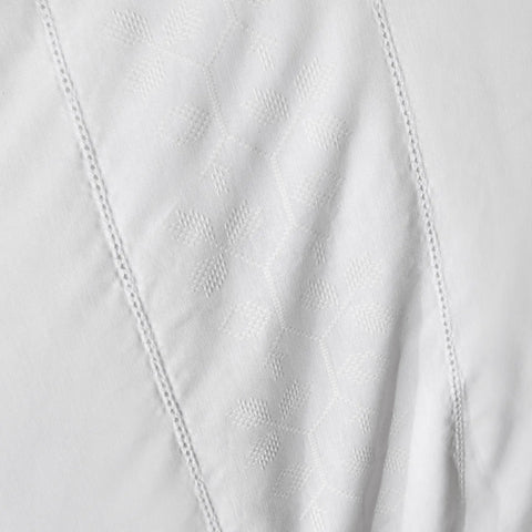Karaca Home White Collection Puff 100% Baumwolle Doppel Bettbezug Set Weiß
