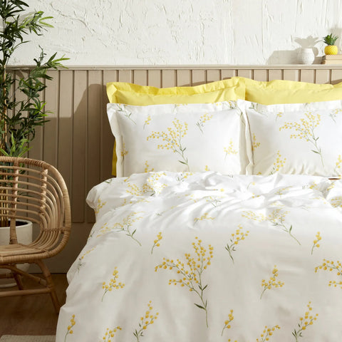 Karaca Home Loretta Gelb 100% Baumwolle Doppel Bettbezug Set