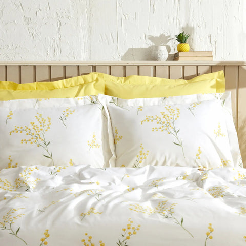 Karaca Home Loretta Gelb 100% Baumwolle Doppel Bettbezug Set