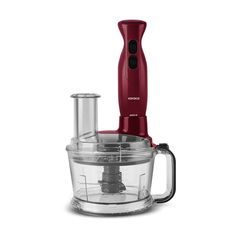 Karaca Pro-Multimax 6 in 1 Mehrzweck-Küchenmaschine, Rot, 2000W