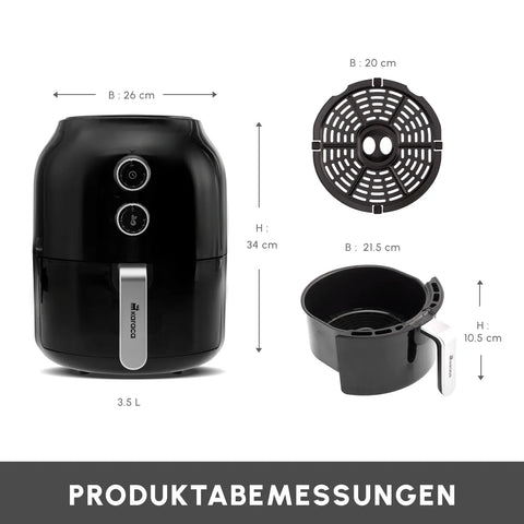 Karaca Multifry Fritteuse, Schwarz, 3.5L, 1300W