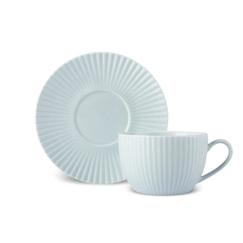 Karaca Seashell Zephyt Teetasse für 6 Personen, Blau, 200 ml