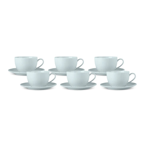 Karaca Seashell Zephyt Teetasse für 6 Personen, Blau, 200 ml