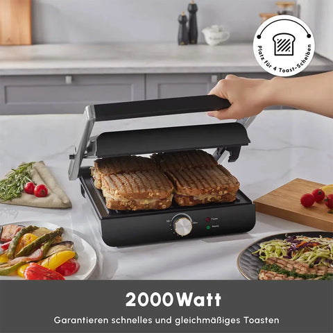 Karaca Toastmaster Inox Toaster und Grillmaschine, 2000W