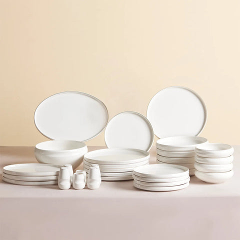 Karaca Red Carpet Collection Streamline New Sunset Gold für 12 Personen Geschirrset, 59 Teilig, New Generation Bone