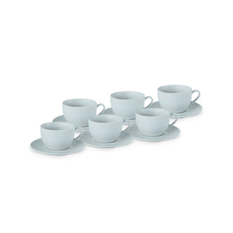Karaca Seashell Zephyt Teetasse für 6 Personen, Blau, 200 ml