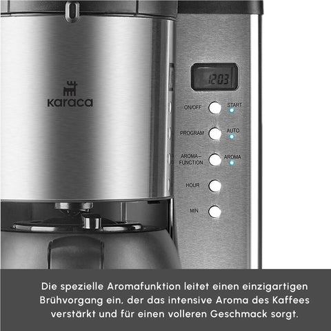 Karaca Coffee Art Aroma Edelstahl Thermos Filterkaffeemaschine, 1000W