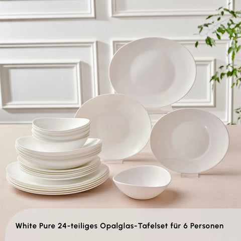 Karaca White Pure 24 Teilige Für 6 Personen Tafelservice Glas