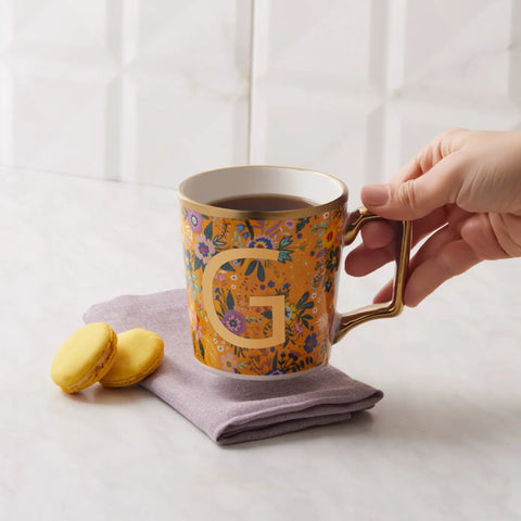 Karaca Flower G Buchstabe Tasse 350 ml