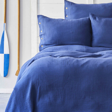 Nautica Home Pruva Marineblau Doppelseitige Tagesdecke Set