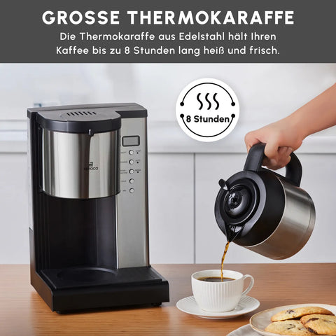Karaca Coffee Art Aroma Edelstahl Thermos Filterkaffeemaschine, 1000W