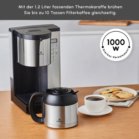 Karaca Coffee Art Aroma Edelstahl Thermos Filterkaffeemaschine, 1000W