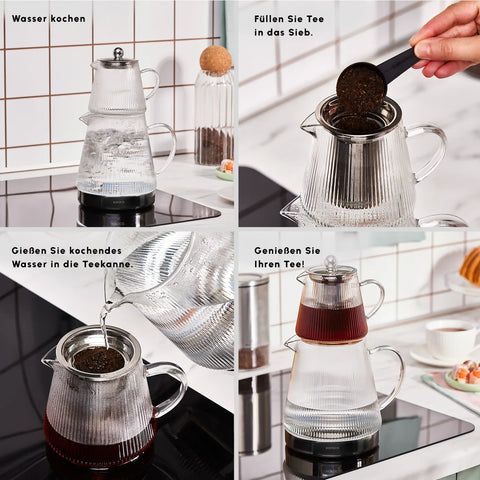 Karaca Keops Glas-Teekanne