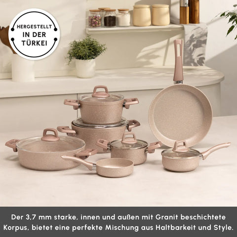 Karaca Biogranit Rosegold Topfset, 12 Teilig