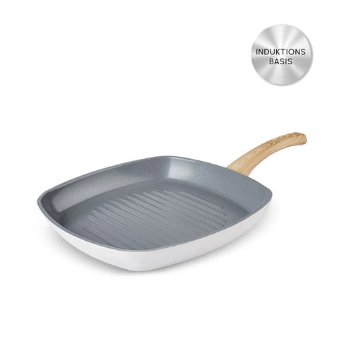 Karaca Swiss Crystal 28 cm Induktions Grillpfanne, Creamy
